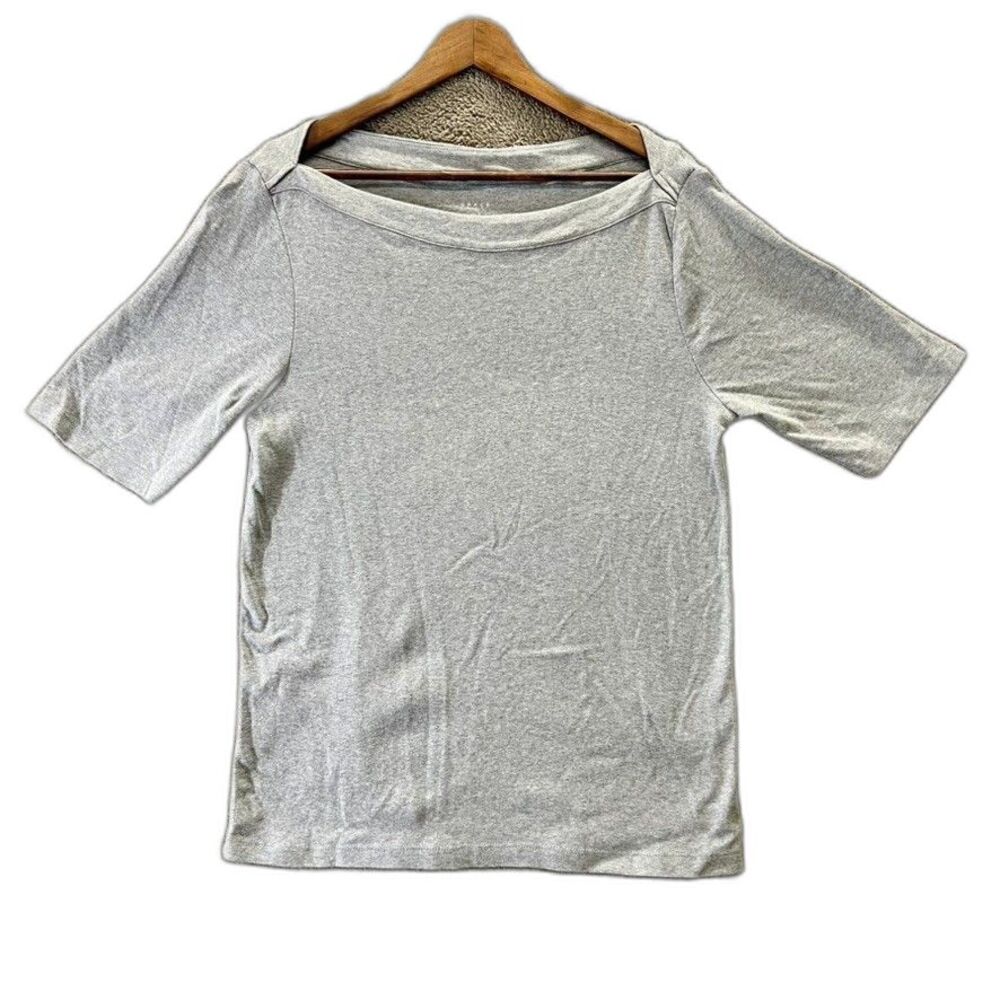 Womens XL Supima Cotton Boat Neck Tee Gray by GRACE